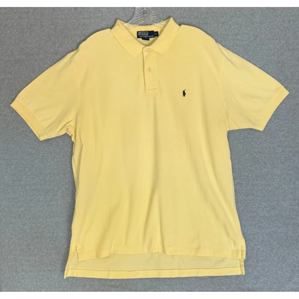 Polo Ralph Lauren Golf Polo Shirt Mens XL Yellow Short Sleeve Casual 100% Cotton
